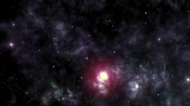 Film burn, Star flying throught space, for scientific films, screensaver universe background 4k