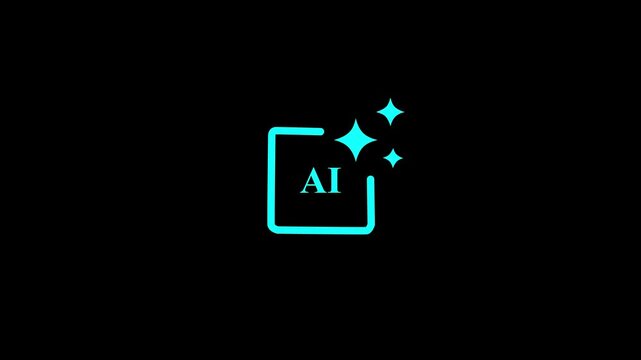 Clean and modern AI design icon animation isolated on white background. Ideal for representing digital creativity, 4k video animation concept.