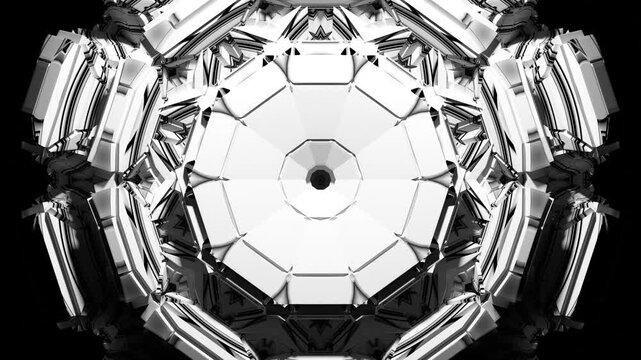 3d render abstract art 3d background with part of surreal symmetry fractal object fractal alien object turbine engine detail in rotation deformation process