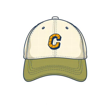 Vintage style baseball cap with letter C patch