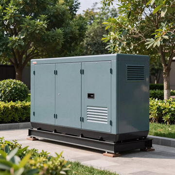 Realistic Gas Home. Large Outdoor Natural Gas Generator For Residential Building