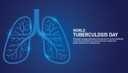 World Tuberculosis Day concept poster, banner, social media post, postcard, background, backdrop, template, greeting card, web banner, cover design vector illustration © MstMouluda