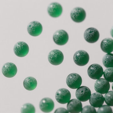 Hard Surface Plastic Granules. Image Of A Close-Up Of Plastic Pellets, Showcasing Different Colored Polymer Resin Granules In Petrochemical Production