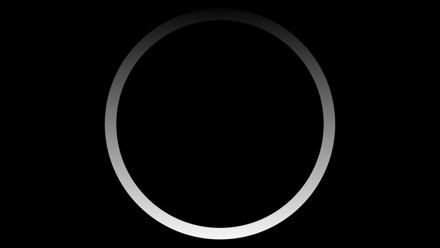 Thick Ring Loading Circle Icon Animation on Black Background. Download Progress, Preloader Animation Web Design Template. Seamless Loop 4K Motion Graphic with Alpha Channel.