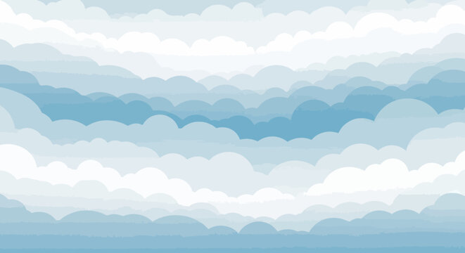 Abstract Blue Sky Layered Clouds Background