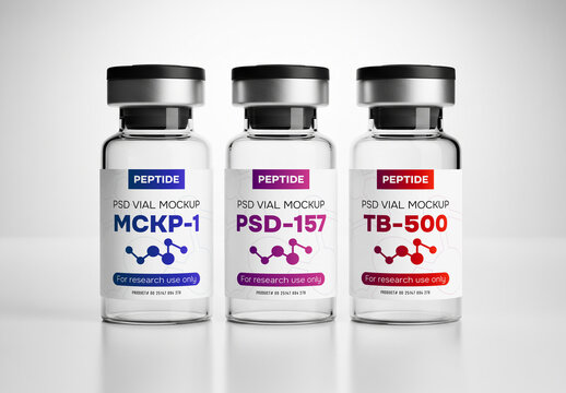 Peptides or medicine vial mockup