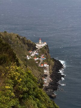 Farol do Arnel Lighthouse on S&atilde;o Miguel Island, Azores, Portugal