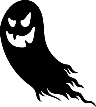Ghost Silhouette On White Background Spooky Halloween Character Design