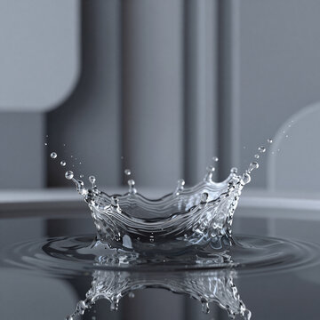 Environment Concept Splash Ecology. A 3D Rendering Of An Abstract Water Splash As The Background