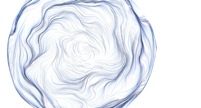 Flowing lines create an abstract spherical pattern with intricate detail