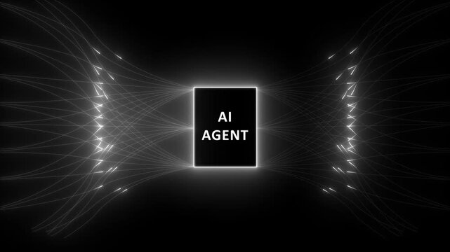 Multi agent AI systems concept on transparent background. AI driven solutions streamline workflows, decision automation and daily task optimization for repetitive work and modern technology.4k video.