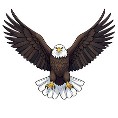 Fototapeta premium american bald eagle with flag