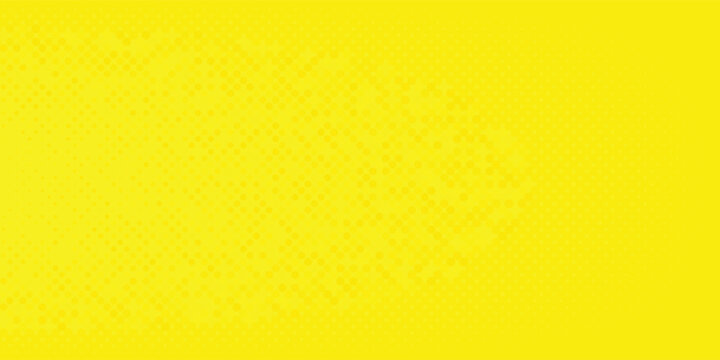 Pop art lemon yellow background with halftone patterns in comic book style, vector illustration