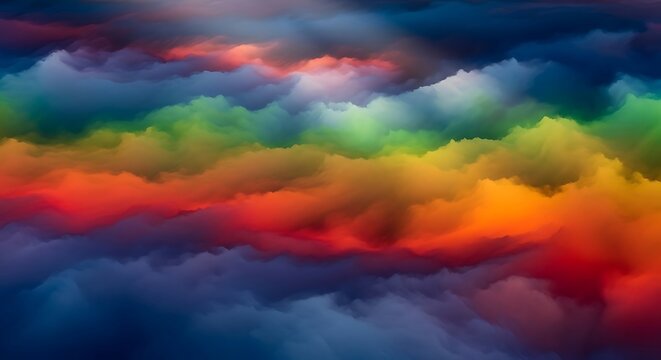 Vibrant sunset sky with dramatic cloud formations and warm colors.