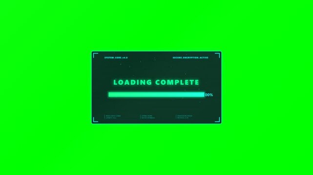 Digital interface initializing on green screen