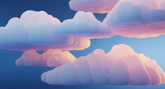 Dramatic sunset sky with fluffy clouds and soft light.