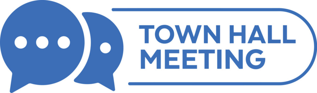 Town Hall Meeting Sign vector illustration featuring public community discussion announcement civic gathering municipal communication event and information display