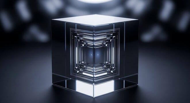 Clear glass of water with ice cubes on dark background.