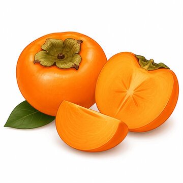 The persimmon is a round fruit with orange or yellow skin, resembling a tomato. In the market, it is often known as the "village apple" because it is frequently soaked in lime water, which leaves beh