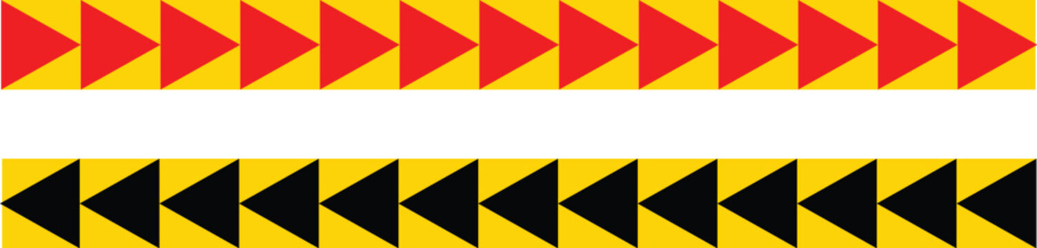 Arrow pattern with red and black triangles on a yellow background arrows triangle directional direction pointing indicator warning caution hazard safety geometric vector