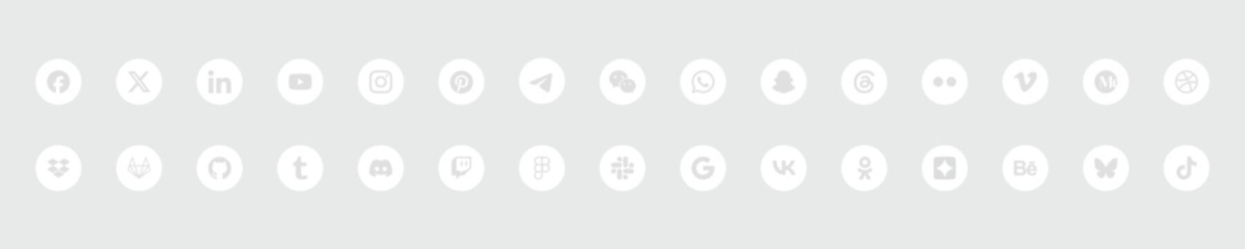Vector social media icons set