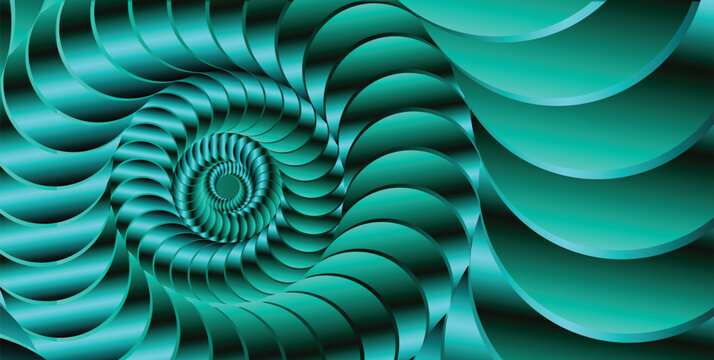 Spiral pattern in shades of teal and turquoise a repeating abstract vector illustration aquamarine azure background