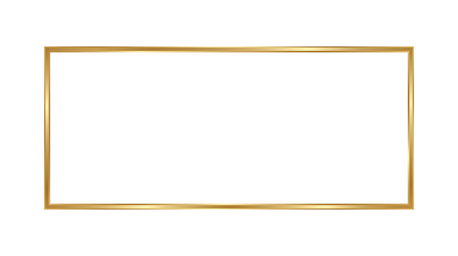 Minimalist rectangular gold frame with rectangle isolated metallic template minimalist decoration ornament geometry precious brilliant background sophisticated polished centered