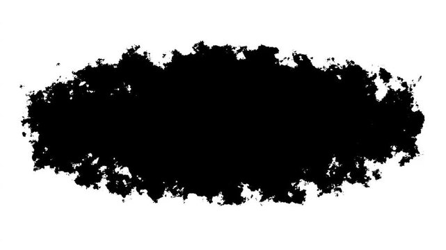 Transitions of black expanding paint stains on white backdrop Grunge Ink spreads and fills the screen. flows and streams. Ink bloom. watercolor ink leak drops transition paint ink brush stroke, fluid