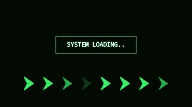 System Loading Matrix Digital Code Rain Cyberpunk UI Animation Background