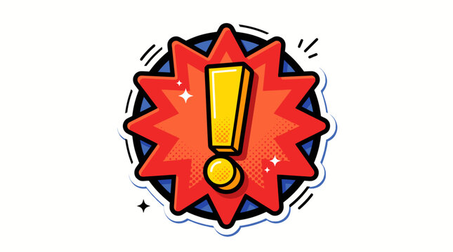 A cartoon exclamation mark icon.