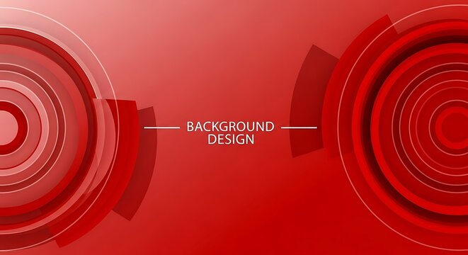 Red gradient background with semi-circles and text "BACKGROUND DESIGN" in the center