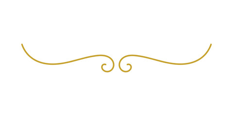 Vintage decorative golden flourish divider, elegant calligraphic curved lines for wedding invitations, greeting cards, and page ornaments © Over View