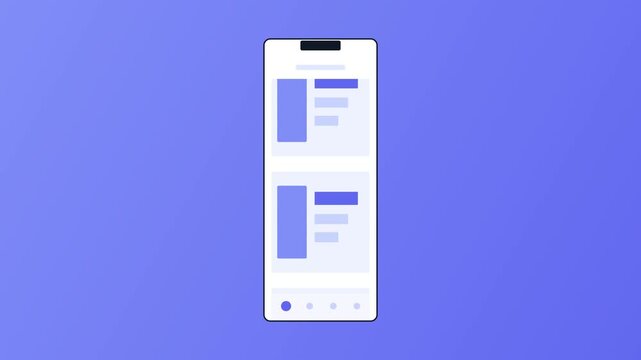 Mobile App Social Media Feed UI Animation Smartphone Screen