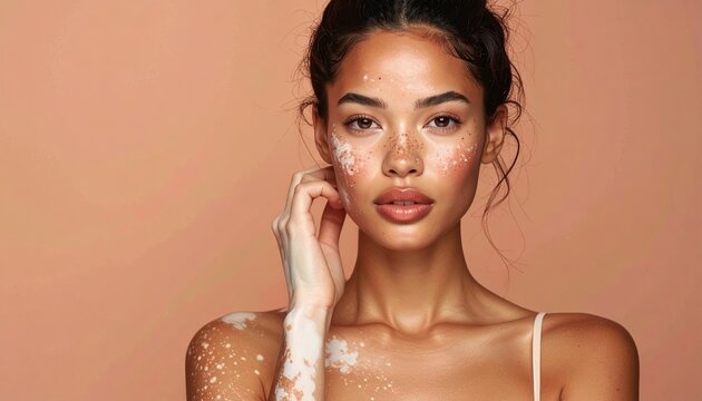 Beauty Portrait of a Confident Woman with Vitiligo