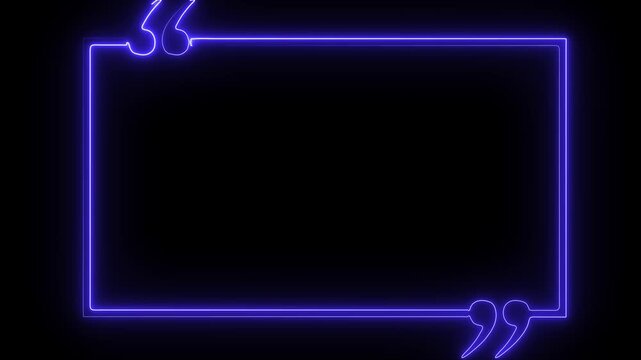 rectangle box with quotation marks animation. Rectangle doodle frames with quote.