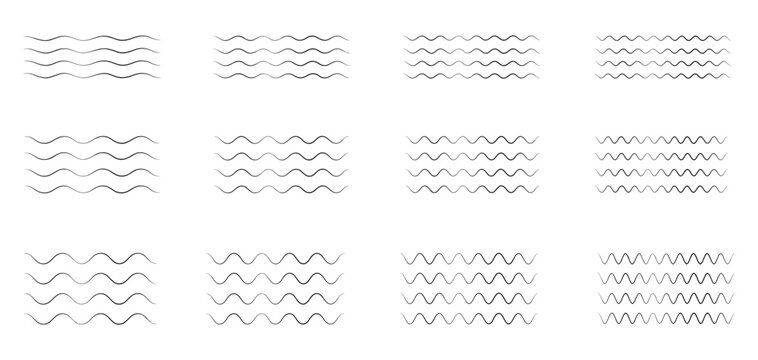 Transparent png black scribble wavy zigzag line border set with handdrawn brush strokes and chalk texture artistic design illustration isolated overlay vector lines waves borders geometric vintage