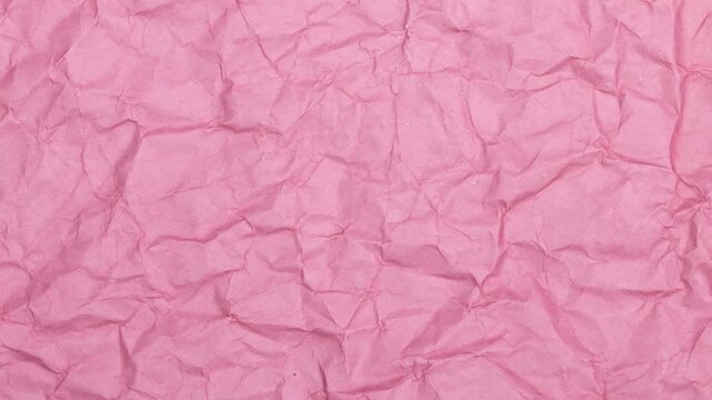 Stop Motion Animated Crinkled Pink Paper Texture Background. Looped Background