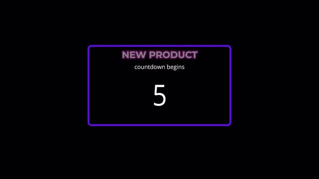 Futuristic Product Launch Countdown Animation with Neon Purple Frame
