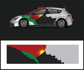 Fototapeta premium Vibrant Racing Livery Design for Car Wraps