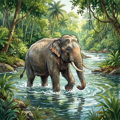 Fototapeta premium Asian Elephant Emotions Collection