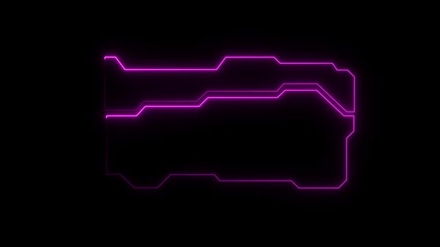 Sci-fi futuristic display borders dark digital screen panels. Sci-fi futuristic display animation glows with pink lines. Sci-fi futuristic display template layout.4k animation motion graphics video.