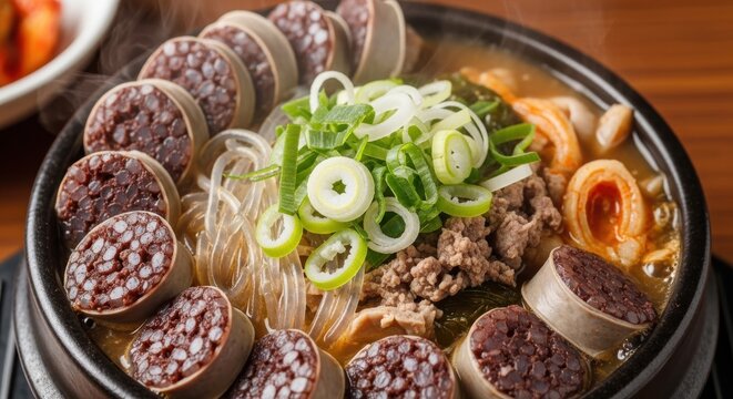 Korean sundae gukbap a hearty blood sausage soup