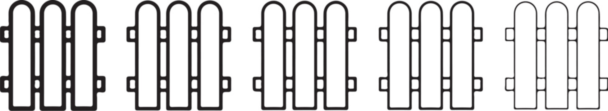 Belt buckle silhouettes on a white background a series of linear vector illustrations buckles fastenings