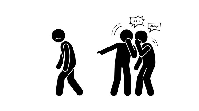 Portrait of a person feeling lonely and excluded due to bullying, social exclusion, gossip, and harassment. Suitable for antibullying campaigns.