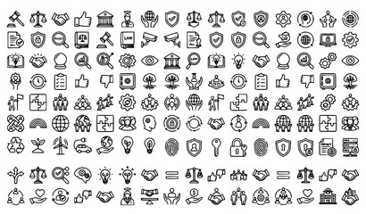 Fototapeta premium Ethics Vector Icon Set Integrity Compliance Corporate Symbols EPS10