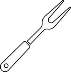 Obraz premium Meat carving fork outline icon for grilling, culinary arts, and restaurant menu designs