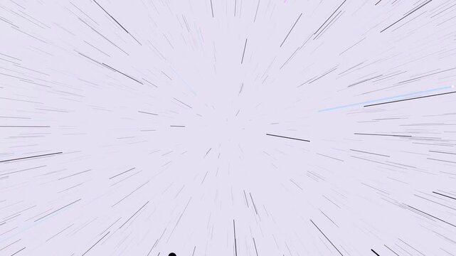 Warp Speed Light Travel Effect with Black Radial Lines on White Background for Fast Motion Transitions and Space Exploration Concepts