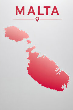 Malta Political Map with Administrative Boundaries Premium 3D Vector Illustration