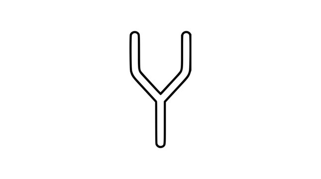 A clean black and white line art vector icon showing a git fork with connected nodes and branching lines, perfect for software engineering documentation and development platform visuals.