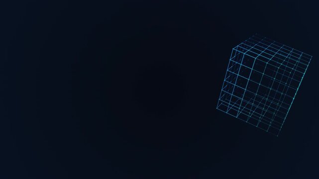 Abstract 3D cube grid in digital style, technology concept